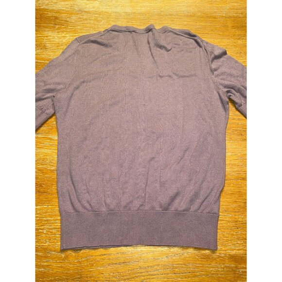 Loft Womens Cardigan Sweater Button Front 3/4 Sleeve Cotton Blend Purple Size M - Picture 6 of 6